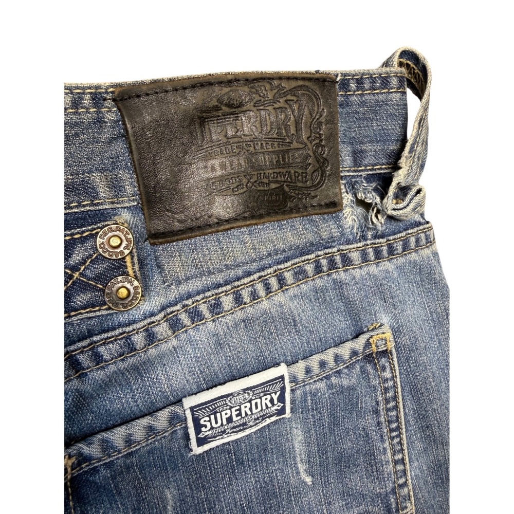 Superdry Dean Jeans Men's 30x32 Slim Fit Denim Medium Wash Whiskering Faded - Picture 15 of 15